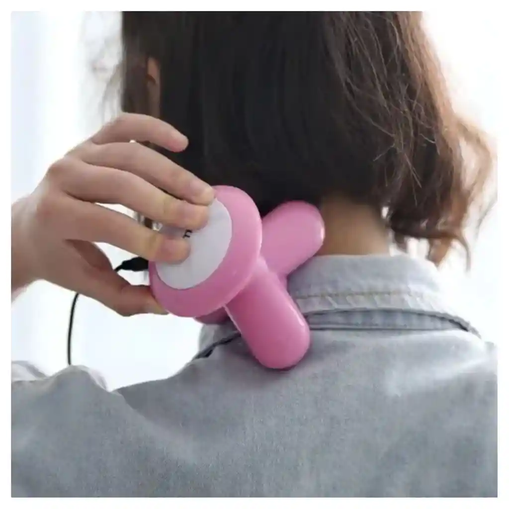 Mini Masajeador Portátil Relajante Terapéutico Anti Estrés Color Rosado