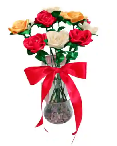 Rosas Ramo En Florero