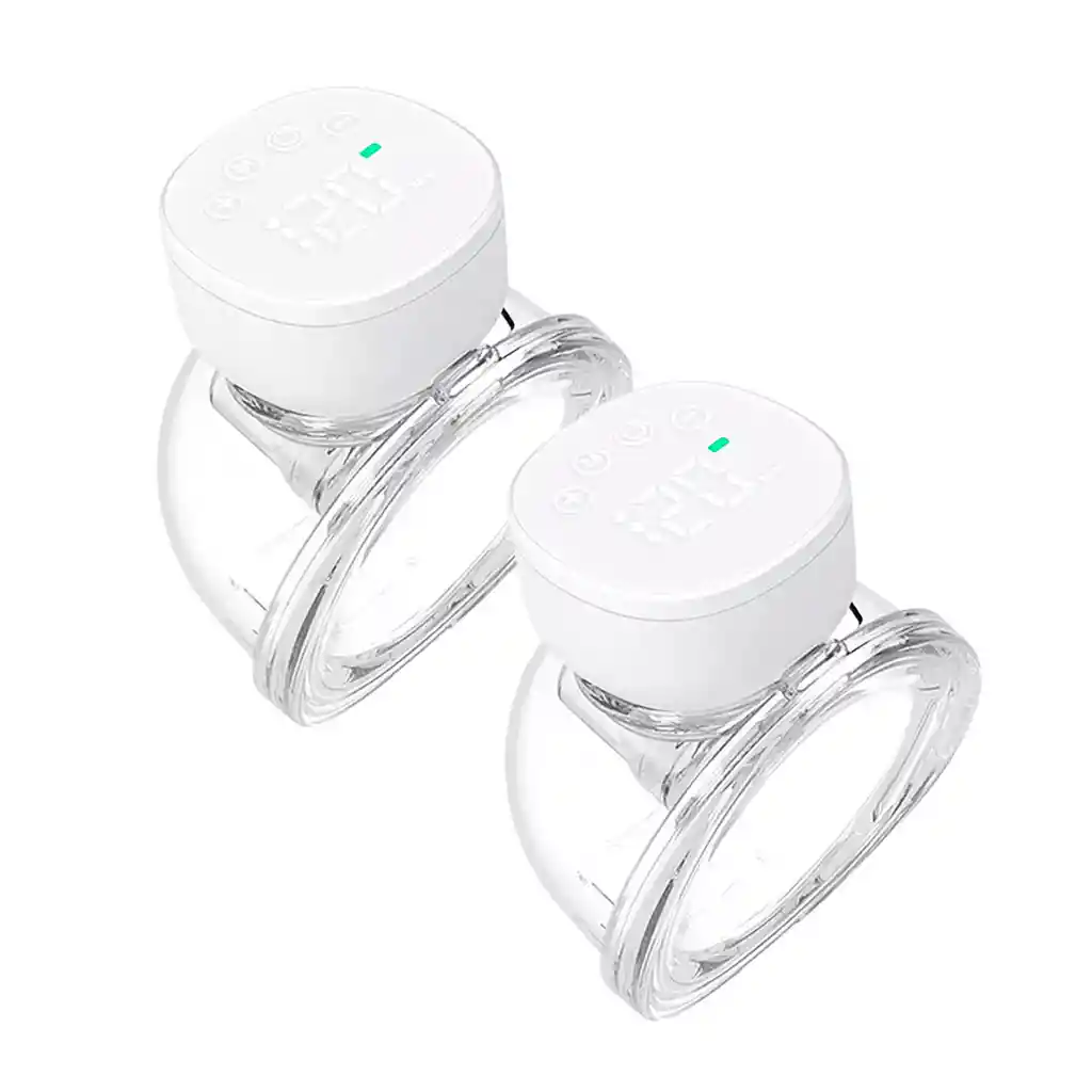 Extractor De Leche Eléctrico Blanco Doble Manos Libres, Con Pantalla Digital Led, Con 3 Modos De Succión Y 9 Niveles De Fuerza, Copa En Silicona Grado Alimenticio, De Capacidad De 6oz O 180ml