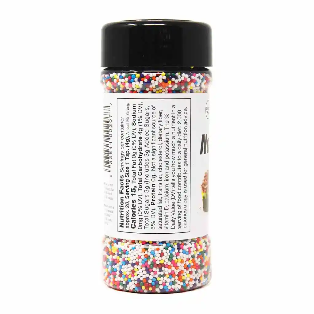 Badia Nonpareils Chispitas De Colores– Decoración Para Postres | Vegano | Sin Gluten | Sello Kosher 4 Oz (113.4 G)