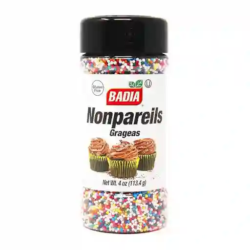 Badia Nonpareils Chispitas De Colores– Decoración Para Postres | Vegano | Sin Gluten | Sello Kosher 4 Oz (113.4 G)