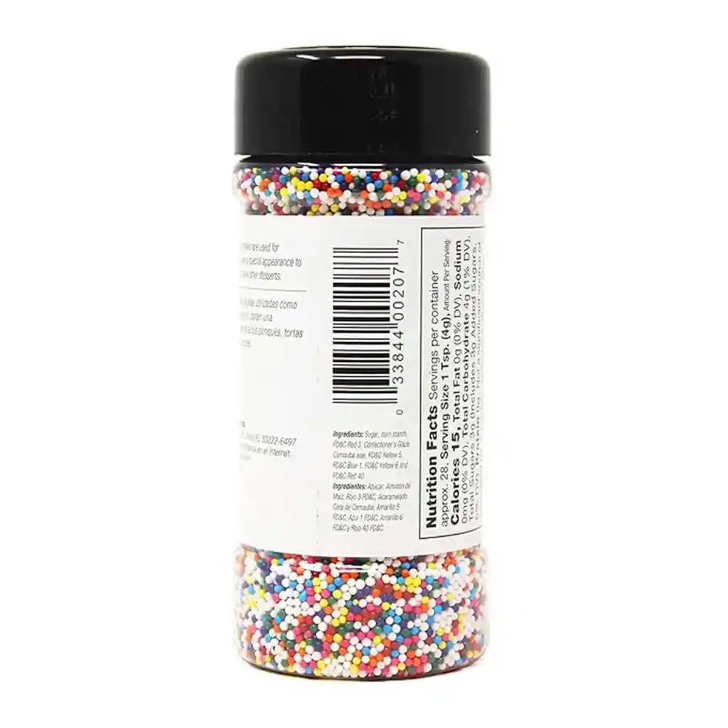 Badia Nonpareils Chispitas De Colores– Decoración Para Postres | Vegano | Sin Gluten | Sello Kosher 4 Oz (113.4 G)