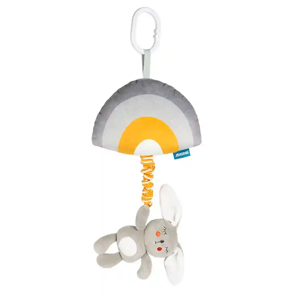 Móvil Colgante Arcoiris-conejo Con Caja De Música Para Bebé, Móvil Cuna De Cuerda, Con Adorable Diseño De Peluche, Sonajero Con Pitido Al Apretar, Ideal Para Coche, Carro O La Cuna