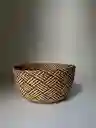 Panera Tejida Palma De Iraca Oscura Sin Tapa 25*12