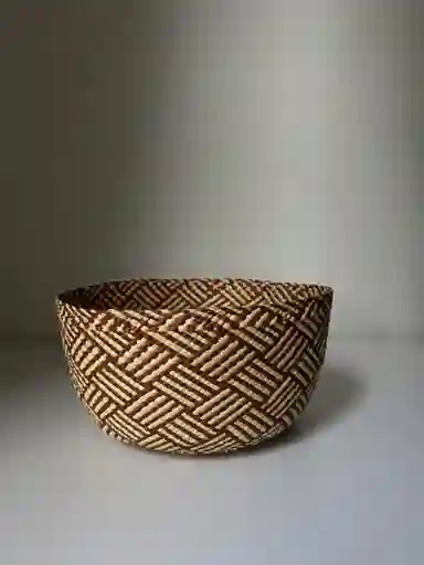 Panera Tejida Palma De Iraca Oscura Sin Tapa 25*12