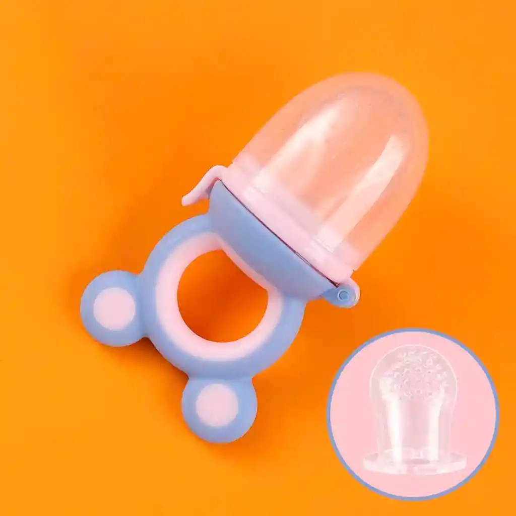 Chupa Para Frutas Color Lila Con Diseño De Orejitas, 100% Libre De Bpa, Ideal Para Alimentación Complementaria, Hecha En Silicona Suave, Colores Vibrantes, Con Seguro Antiderrame - Onlybaby