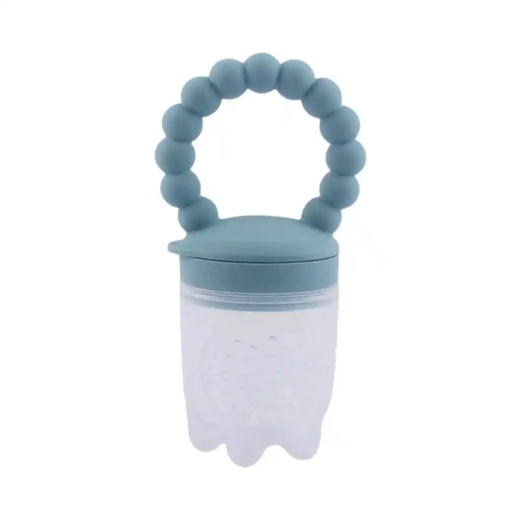 Chupa Para Frutas Color Azul Con Agarradera Rascaencias, Hecha En Silicona 100% Libre De Bpa, Ideal Para Acompañar La Alimentación Complementaria, Para Fruta Picada O Papilla