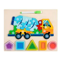 Rompecabezas 3d 2 En 1 Tablero Juego Didactico Niño Figuras