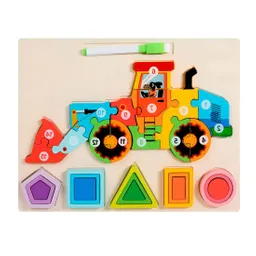 Rompecabezas 3d 2 En 1 Tablero Juego Didactico Niño Figuras