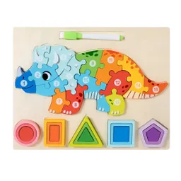 Rompecabezas 3d 2 En 1 Tablero Juego Didactico Niño Figuras