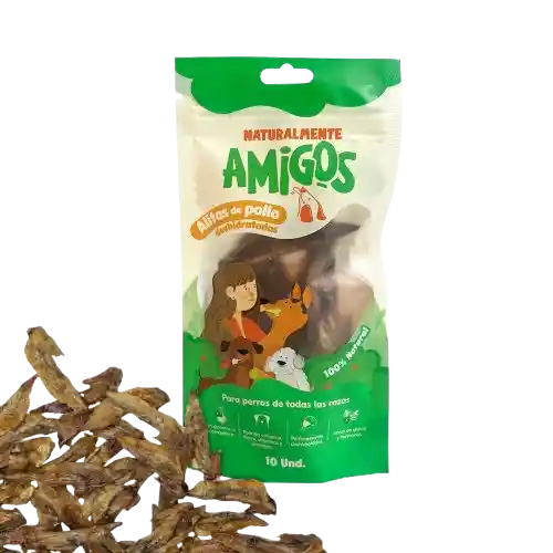 Amigos Alitas De Pollo Natural Y Deshidratadas Para Perros 10 Und