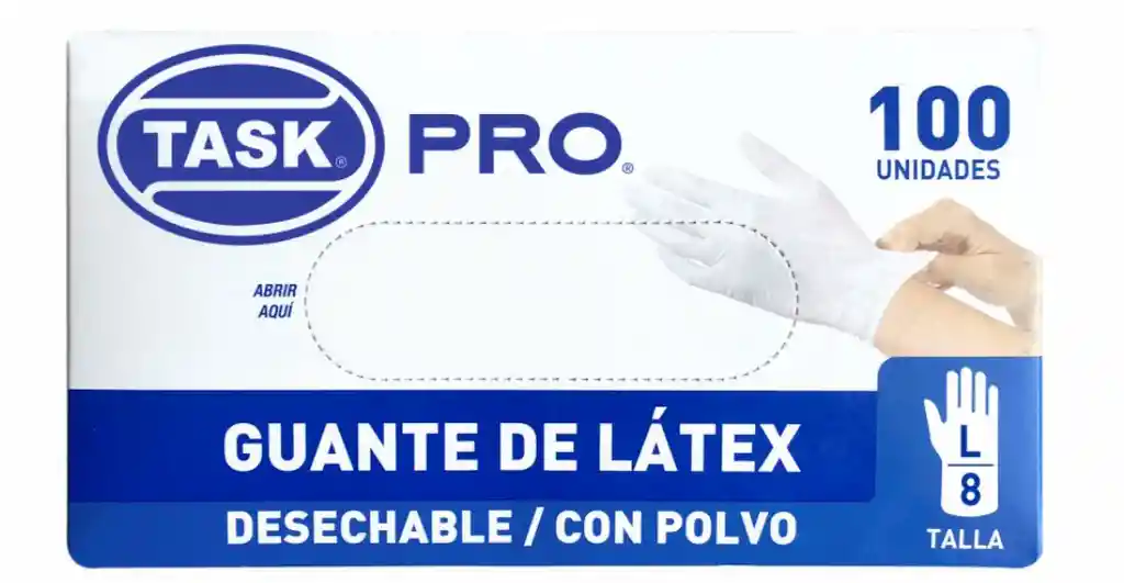 Guante Latex Bco Task Pro T L * 100