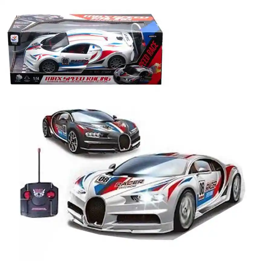 Vehículo De Carreras Bugatti A Control Remoto Con Luces Control Remoto