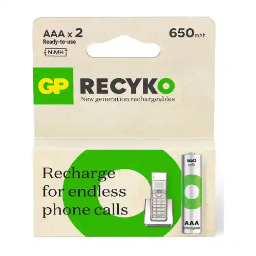 ⭐pila Gp Recargable Aaa, 650mah De 1.2v, Para Teléfonos Inalámbricos⭐