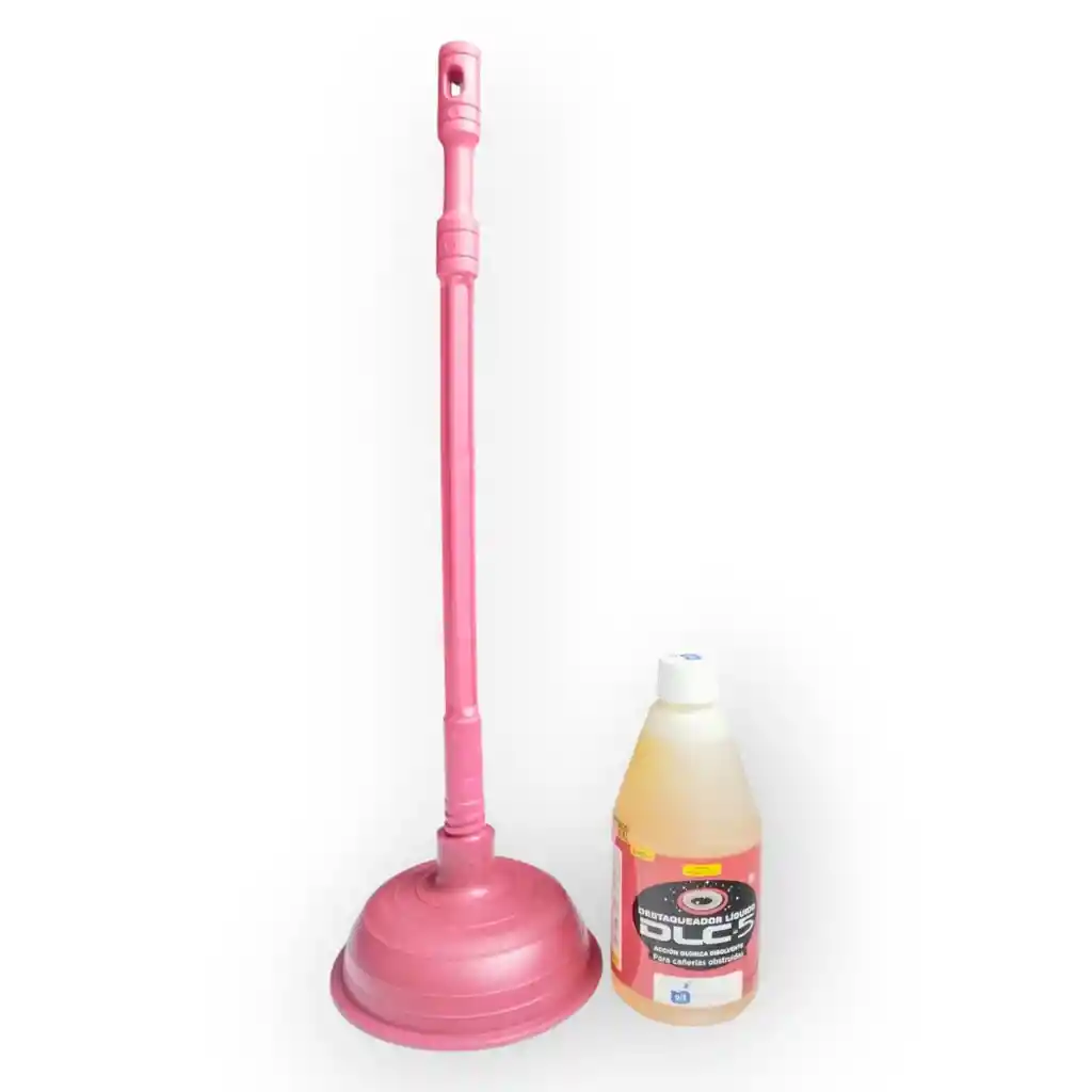 Combo Destapa Cañería Liquido Dlc 500cc + Chupa Para Baño