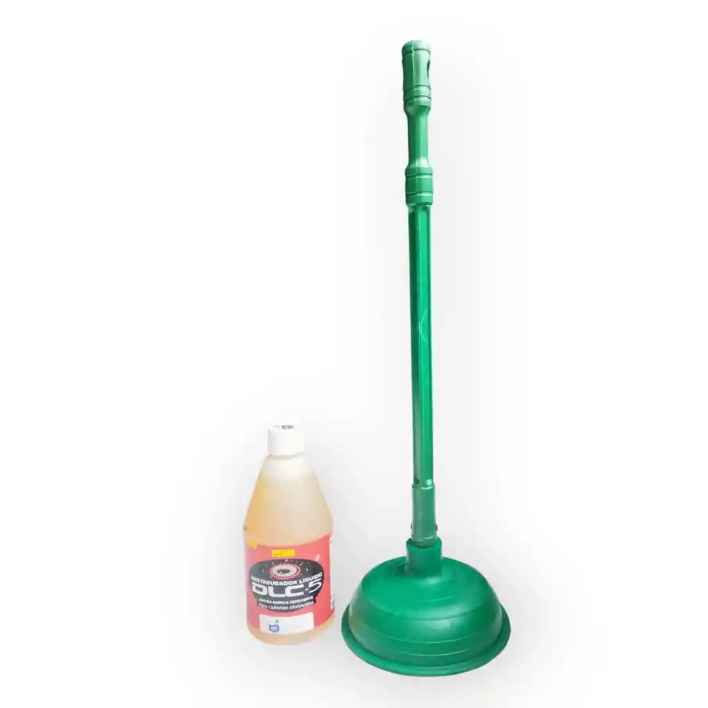 Combo Destapa Cañería Liquido Dlc 500cc + Chupa Para Baño