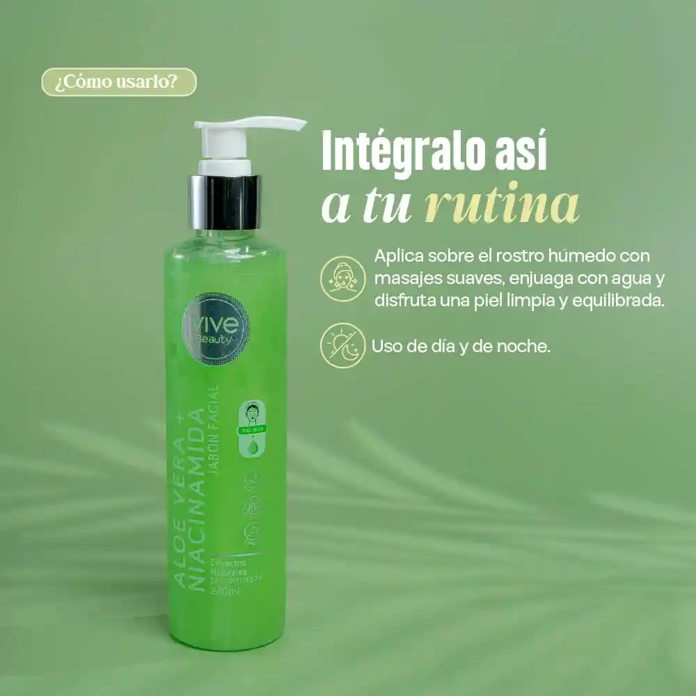Jabón Facial Gel Aloe + Niacinamida 240 Ml