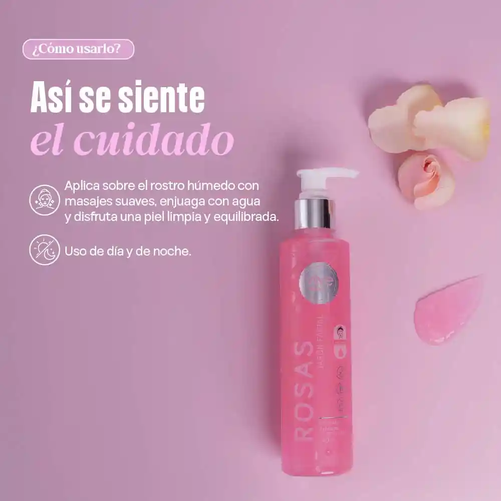 Jabón Facial Gel Rosas 240 Ml