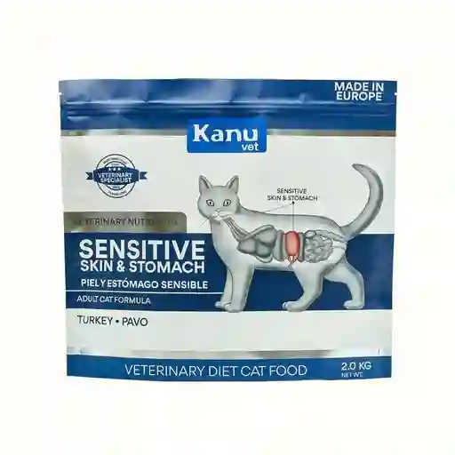 Alimento Medicado Kanu Vet Sensitive Skin Stomach Para Gato Adultos