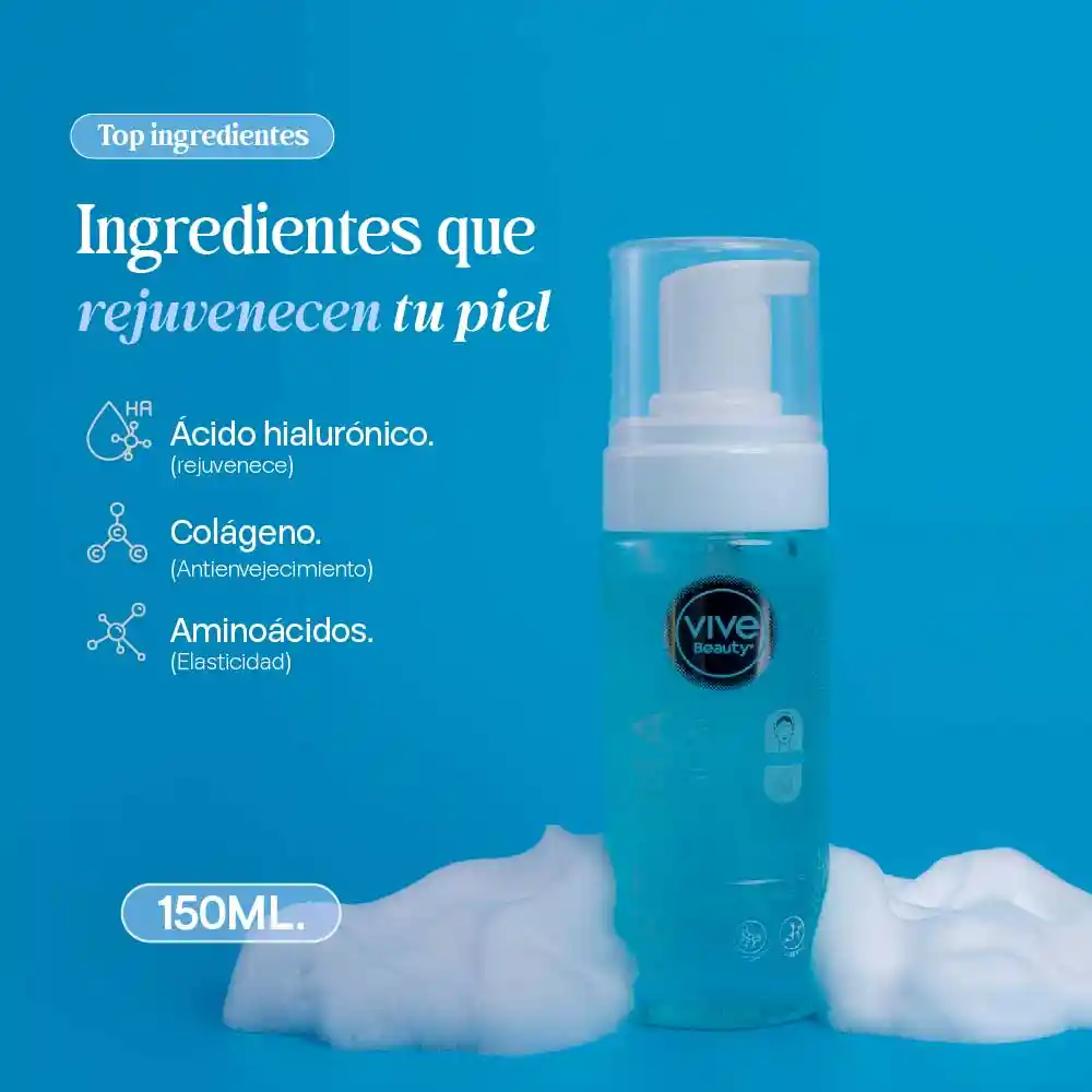 Jabon Facial Espuma Ácido Hialurónico+aloe