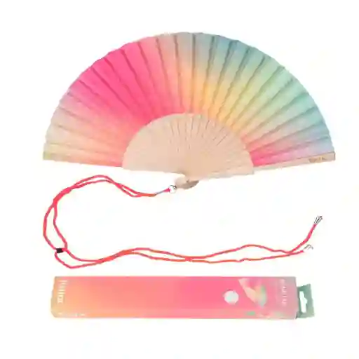 Abanico Tie Dye Rosado Y Verde