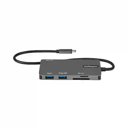 Adaptador Multipuertos Startech Usb C-usb C A Hdmi De 4k ,100w De Entrega De Alimentación Pd-sd-microsd- Hub Ladrón Usb 3.0 De 3 Puertos, Dock Usb Tipo C Con Cable De 30cm Negro