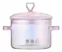 Olla De Vidrio Rosa Corazon + Cucharon