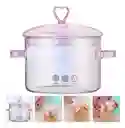 Olla De Vidrio Rosa Corazon + Cucharon
