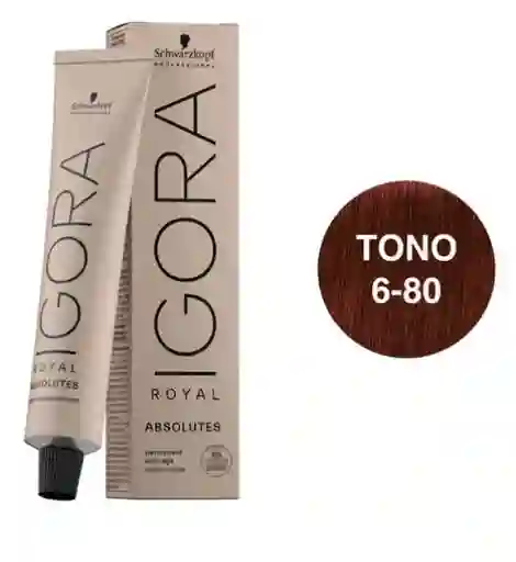 Tinte Igora Roya 6-80 Rubio Oscuro Rojo Natural