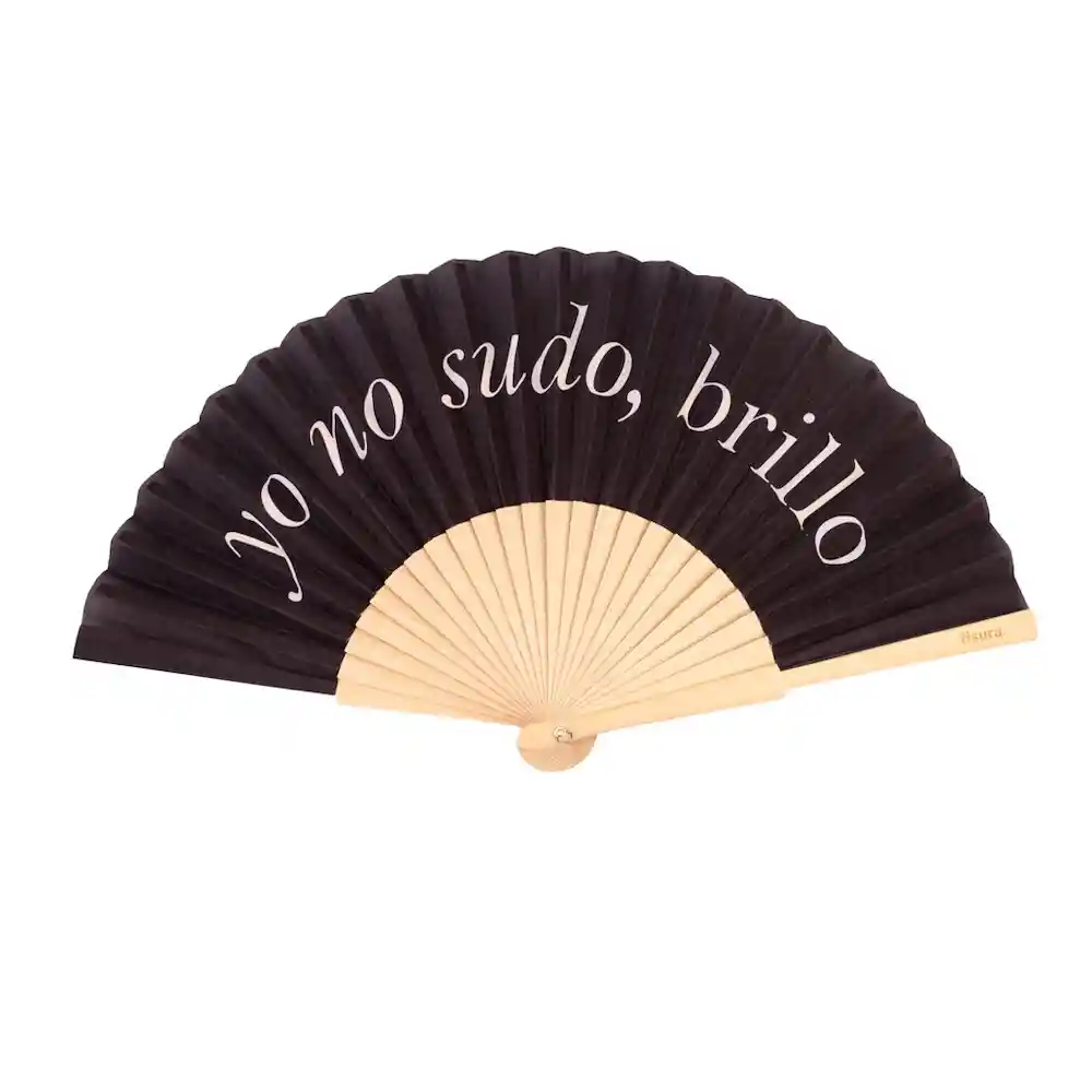Abanico "yo No Sudo, Brillo" Negro