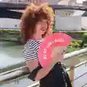 Abanico Yo No Sudo Brillo Rosado