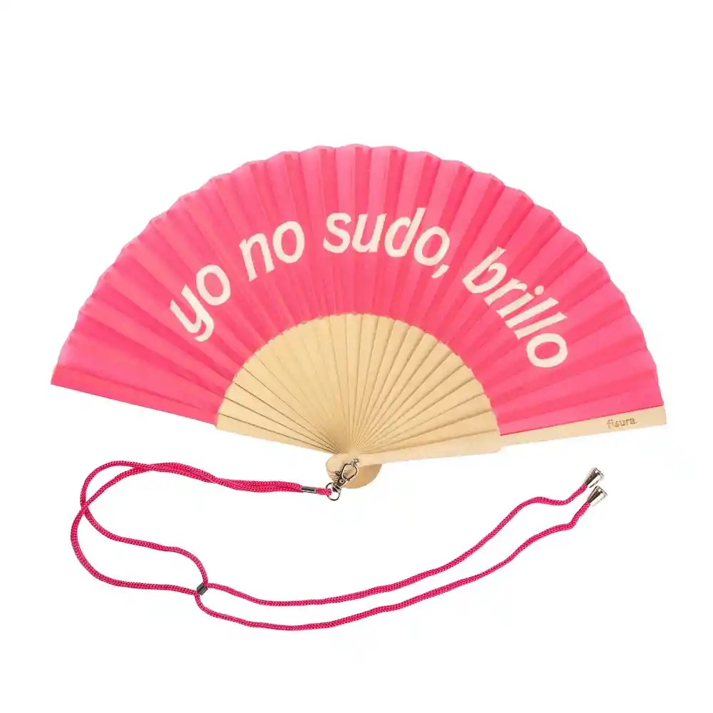 Abanico Yo No Sudo Brillo Rosado