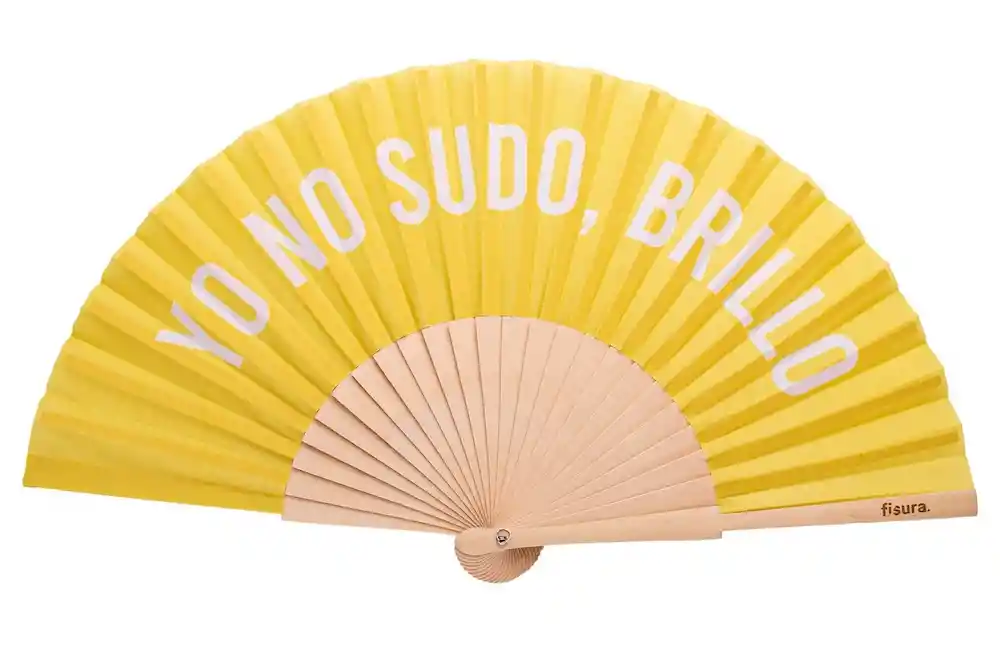 Abanico Yo No Sudo Brillo Amarillo