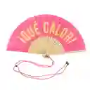 Abanico Que Calor Rosa Y Amarillo