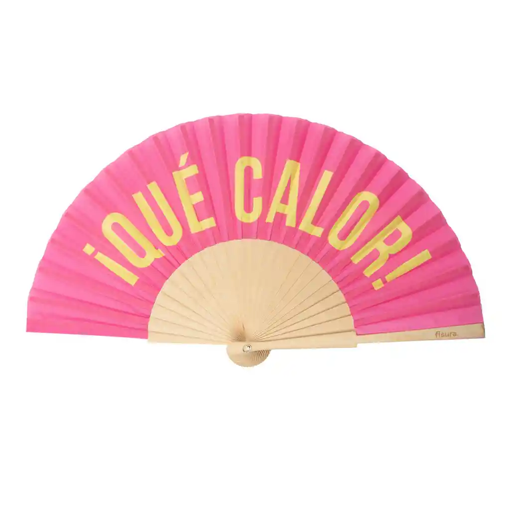 Abanico Que Calor Rosa Y Amarillo
