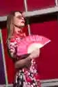 Abanico Que Calor Rosa Y Amarillo