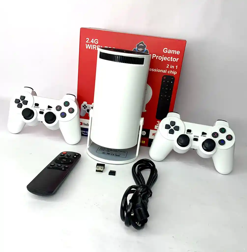 Proyector Android Hy-300 Con Magis, Video Juegos Y Controles Inalambricos