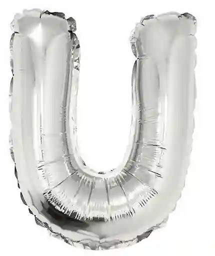 Globo Metalizado 18" Letra "u" Color Plateado