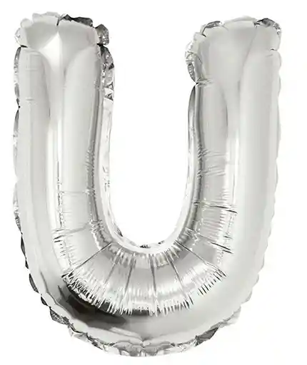Globo Metalizado 18" Letra "u" Color Plateado