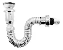 Sifon Flexible Cromado Con Push Para Lavamanos