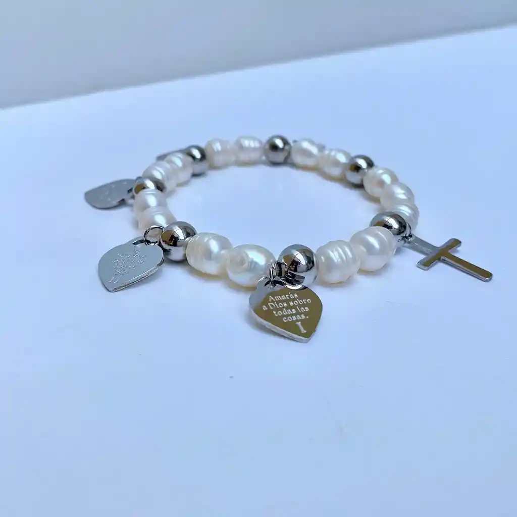 Pulsera Mandamientos Plateada