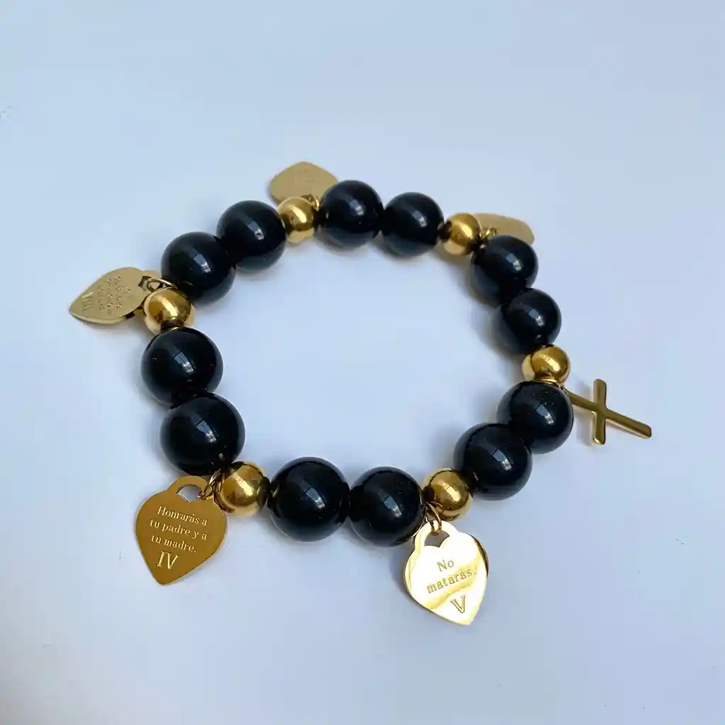 Pulsera Mandamientos Agata Negra