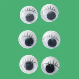 Ojos Locos Con Pestañas Negros Mediano *6und
