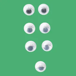 Ojos Locos Con Pestañas Negros Pequeño *7und