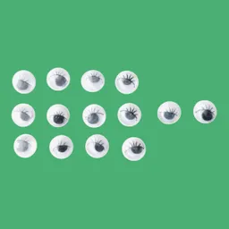 Ojos Locos Con Pestañas Negros Mini *14und