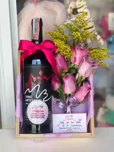 Detalle Vino Con Rosas