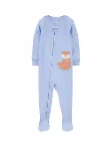 Pijama Larga Zorrito Bebe - Celeste / 12 Meses