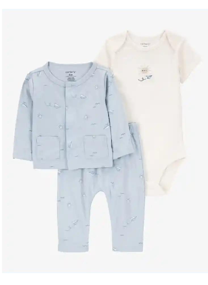 Conjunto 3 Piezas Avioncitos - Crema / 12 Meses