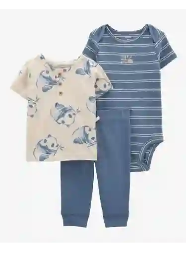 Conjunto 3 Piezas Panditas - Crema / 3 Meses