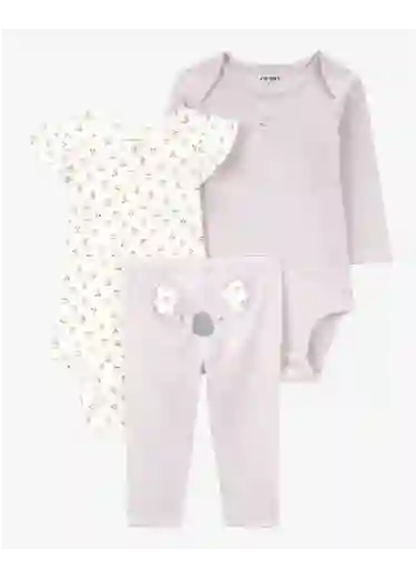 Conjunto 3 Piezas Koalita Lila - Gris / 6 Meses